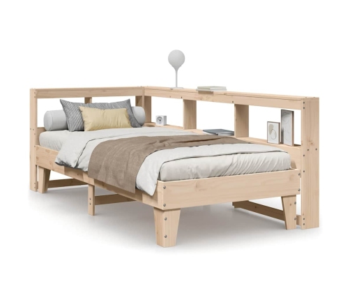 Cama con estantería sin colchón madera maciza de pino 75x190 cm