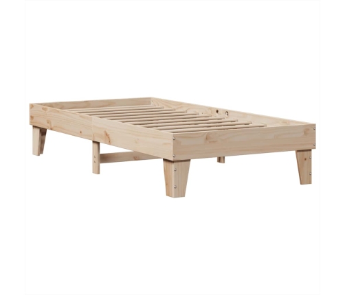 Cama con estantería sin colchón madera maciza de pino 75x190 cm