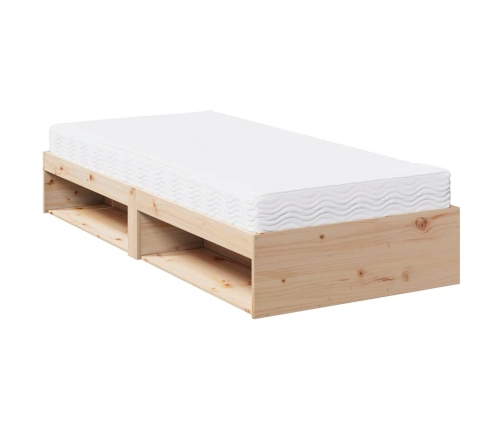 Sofá cama con colchón madera maciza de pino 90x200 cm