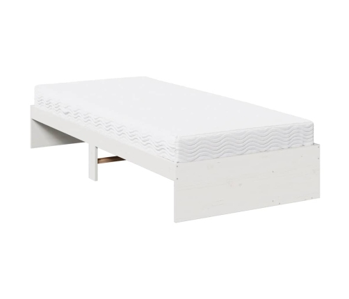 Sofá cama con colchón madera maciza de pino blanco 90x200 cm