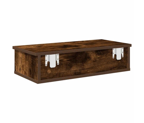Estante de pared con cajones de madera contrachapada blanco