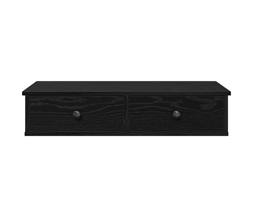 Estante de pared con cajones de madera contrachapada negro