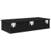 Estante de pared con cajones de madera contrachapada negro
