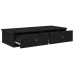 Estante de pared con cajones de madera contrachapada negro