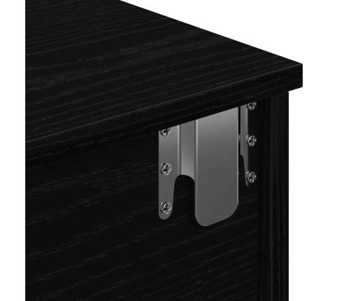 Estante de pared con cajones de madera contrachapada negro