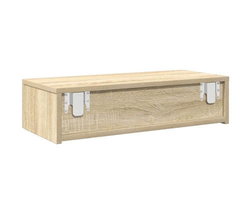 Estante de pared con cajones madera contrachapada roble sonoma