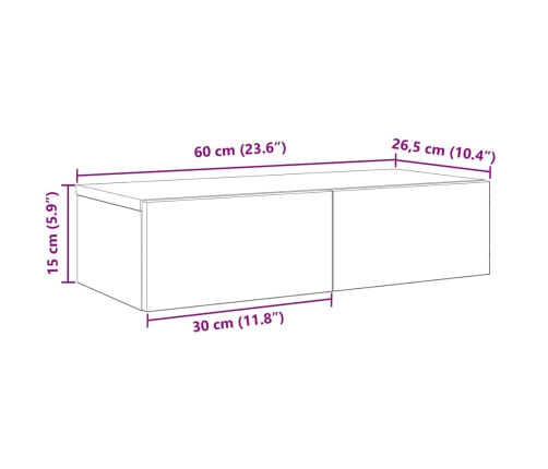 Estante de pared con cajones madera contrachapada roble sonoma