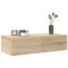 Estante de pared con cajones madera contrachapada roble sonoma