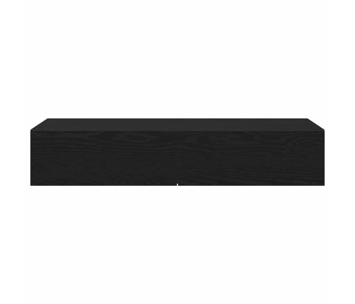 Estante de pared con cajones de madera contrachapada negro