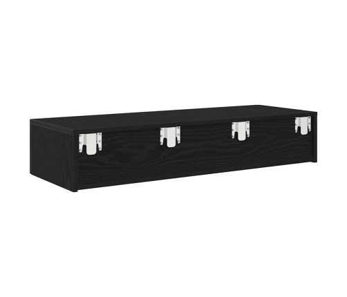 Estante de pared con cajones de madera contrachapada negro