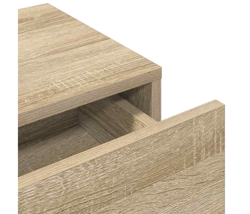 Estante de pared con cajones madera contrachapada roble sonoma