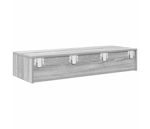 Estante de pared con cajones madera contrachapada sonoma gris