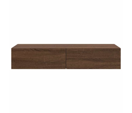 Estante de pared con cajones madera contrachapada marrón roble