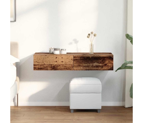 Estante de pared con cajones madera vieja 100x36x19 cm