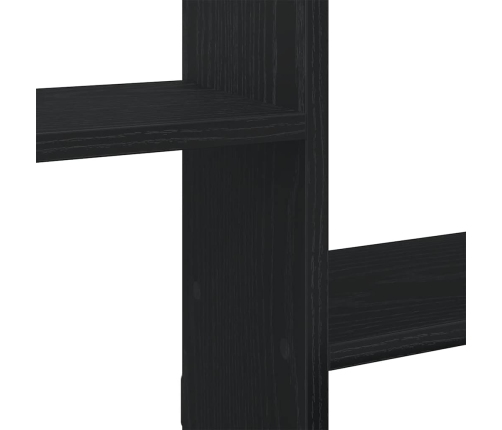 Estante cubo de pared 5 compartimentos madera ingeniería negro