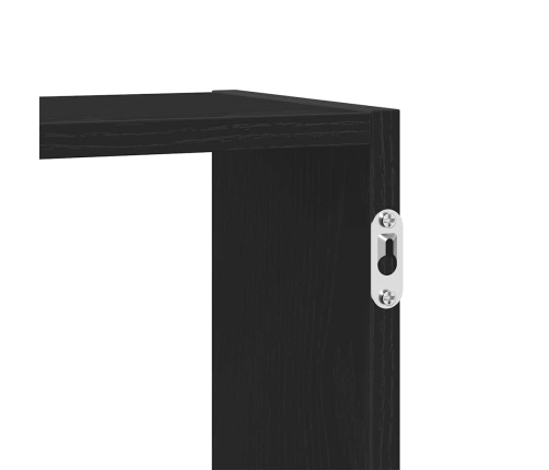 Estante cubo de pared 5 compartimentos madera ingeniería negro