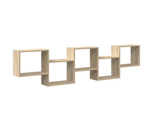 Estante cubo de pared 5 compartimentos madera roble Sonoma