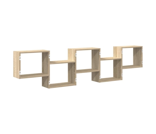 Estante cubo de pared 5 compartimentos madera roble Sonoma