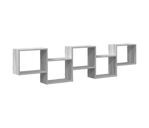 Estante cubo de pared 5 compartimentos madera gris Sonoma