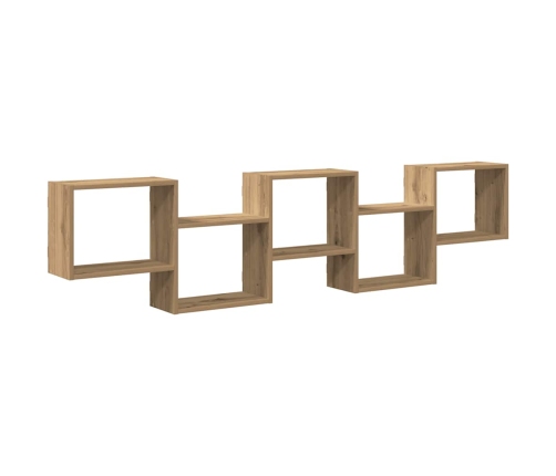 Estante cubo de pared 5 compartimentos madera roble artisan