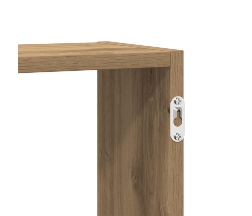 Estante cubo de pared 5 compartimentos madera roble artisan