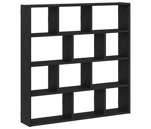 Estante cubo de pared 12 compartimentos madera ingeniería negro