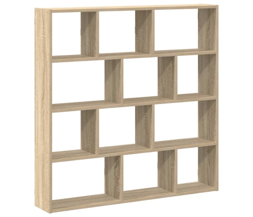 Estante cubo de pared 12 compartimentos madera roble sonoma