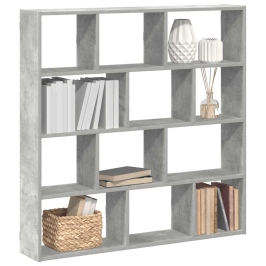Estante cubo de pared 12 compartimentos madera gris hormigón