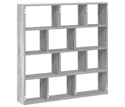 Estante cubo de pared 12 compartimentos madera gris sonoma