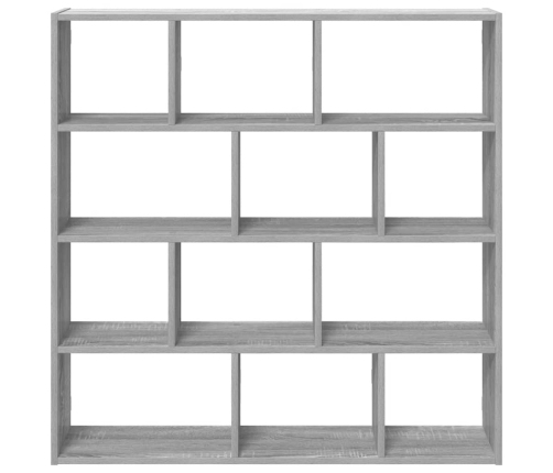 Estante cubo de pared 12 compartimentos madera gris sonoma