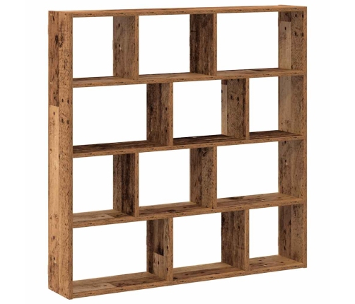 Estante cubo de pared 12 compartimentos madera envejecida