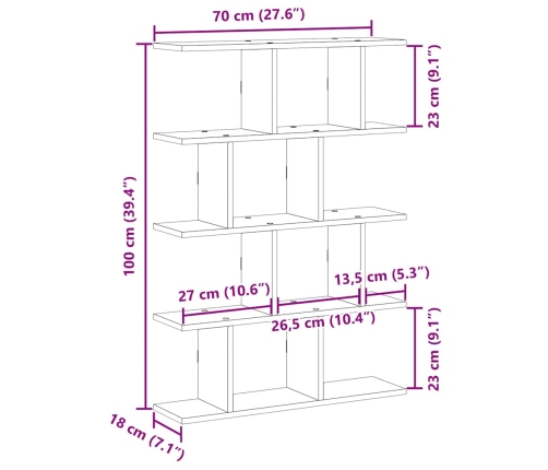 Estante cubo de pared 12 compartimentos madera gris hormigón