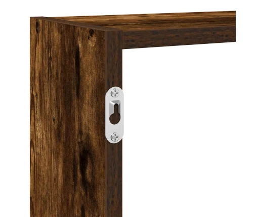 Estante cubo de pared 7 compartimentos madera roble ahumado