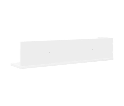 Estante de pared 2 uds madera ingeniería blanco 75x16,5x16,5 cm