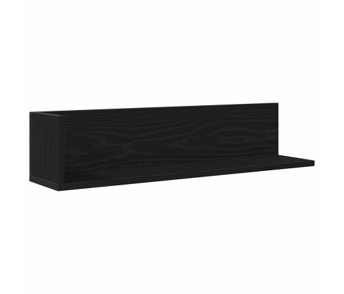 Estantes de pared 2 uds madera ingeniería negro 75x16,5x16,5 cm