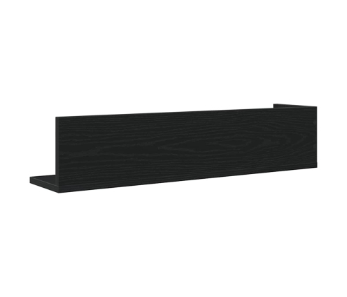 Estantes de pared 2 uds madera ingeniería negro 75x16,5x16,5 cm