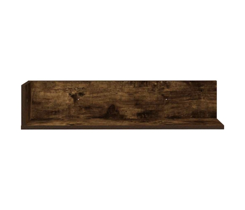 Estantes de pared 2 uds madera roble ahumado 75x16,5x16,5 cm