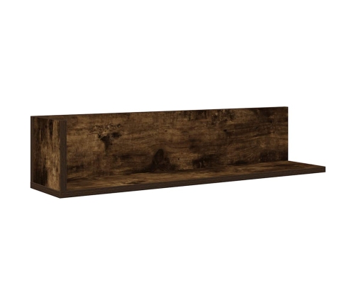 Estantes de pared 2 uds madera roble ahumado 75x16,5x16,5 cm