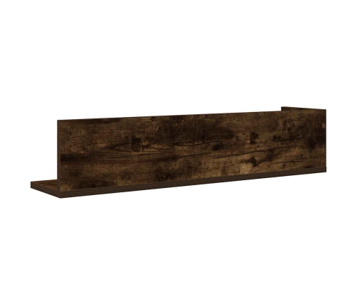 Estantes de pared 2 uds madera roble ahumado 75x16,5x16,5 cm