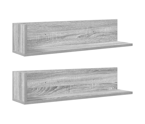 Estantes de pared 2 uds madera gris Sonoma 75x16,5x16,5 cm