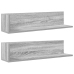 Estantes de pared 2 uds madera gris Sonoma 75x16,5x16,5 cm