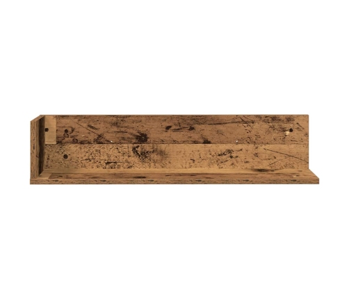 Estantes de pared 2 uds madera envejecida 75x16,5x16,5 cm