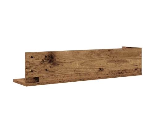 Estantes de pared 2 uds madera envejecida 75x16,5x16,5 cm