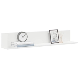 Estante de pared 2 uds madera ingeniería blanco 100x16,5x16,5cm