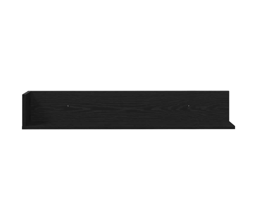 Estantes de pared 2 uds madera ingeniería negro 100x16,5x16,5cm