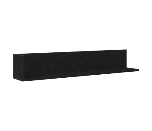 Estantes de pared 2 uds madera ingeniería negro 100x16,5x16,5cm