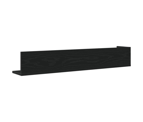 Estantes de pared 2 uds madera ingeniería negro 100x16,5x16,5cm