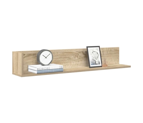 Estantes pared 2 uds madera roble Sonoma 100x16,5x16,5 cm