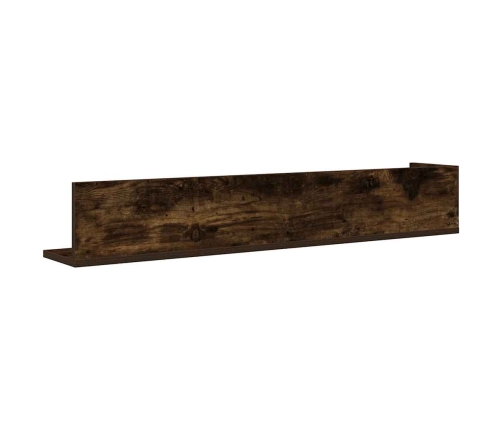 Estantes de pared 2 uds madera roble ahumado 100x16,5x16,5 cm