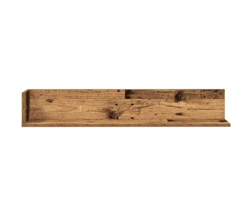 Estantes de pared 2 uds madera envejecida 100x16,5x16,5 cm